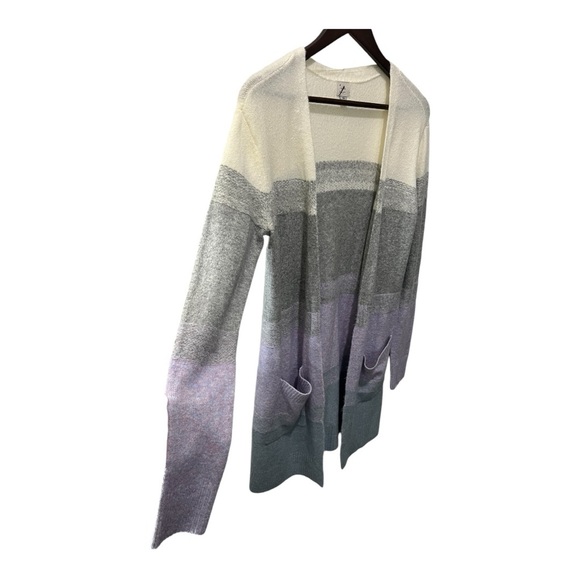 A NEW DAY SOFT STRIPED COLOR BLOCK LONG CARDIGAN SWEATER SIZE XS - Picture 3 of 10